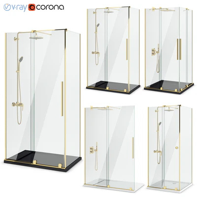 Shower enclosures Radaway | Furo gold set 115 — Ver 1