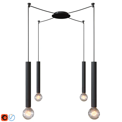 Zinc 1 Light Long Pendant in Black — Вид 1