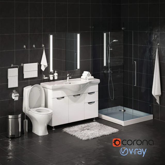 Set of bathroom equipment and accessories for bathrooms — Descargar
