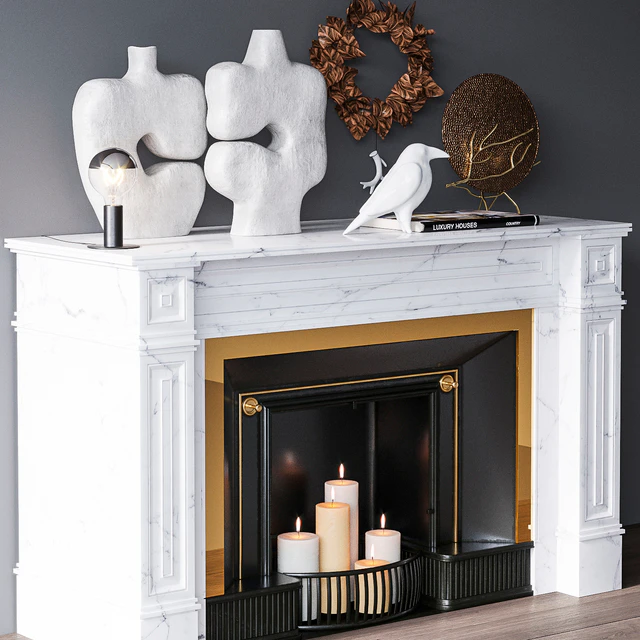 Decorative set with fireplace — Скачать