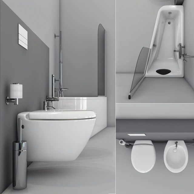 Jacob Delafon. Bath Odeon Up, toilet and bidet Presquile — Descargar
