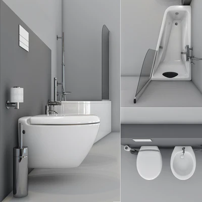 Jacob Delafon. Bath Odeon Up, toilet and bidet Presquile — Ver 3