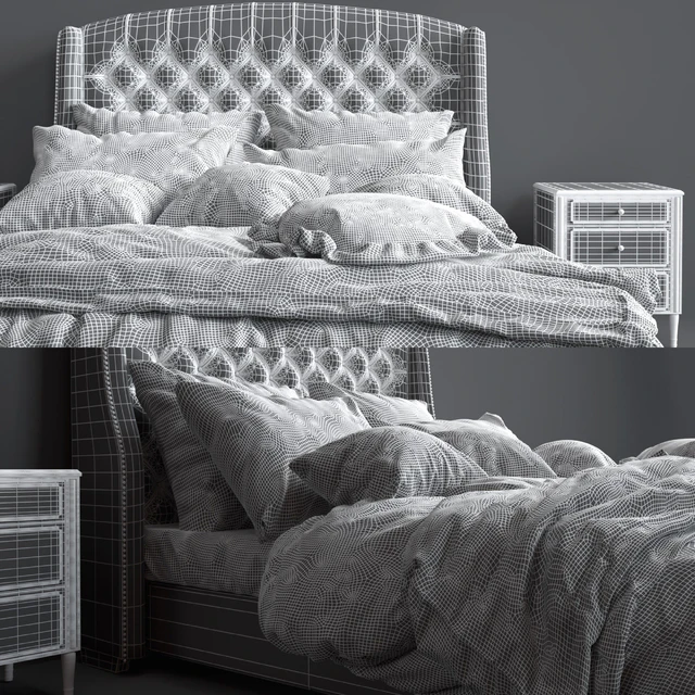 Restoration Hardware Warner Tufted Bed — Descargar