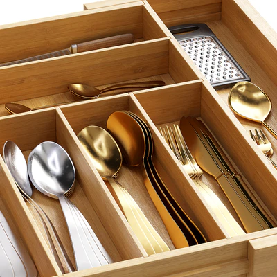 Pipishell Bamboo Expandable Drawer Organizer — Вид 4