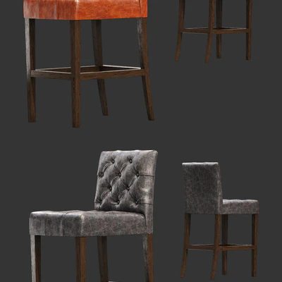 Restoration Hardware / Bennett Parsons Leather Stool — Ver 2