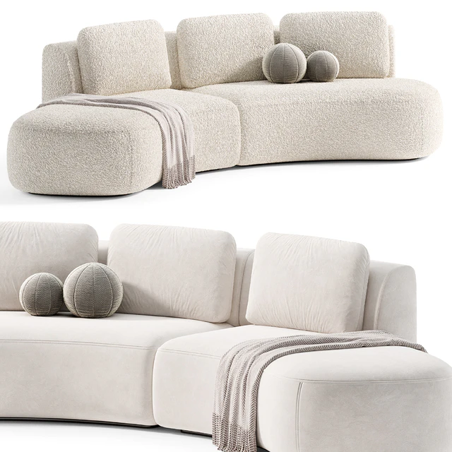 Pebble Boucle Curved Modular Sofa by deluxdeco — Descargar