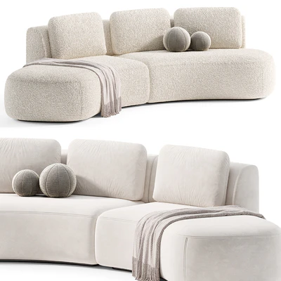 Pebble Boucle Curved Modular Sofa by deluxdeco — Ver 6