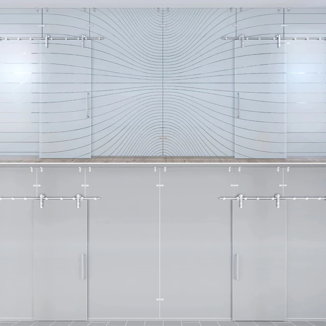 Glass partition with sliding doors - 3 — Descargar