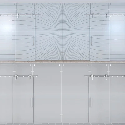 Glass partition with sliding doors - 3 — Ver 3