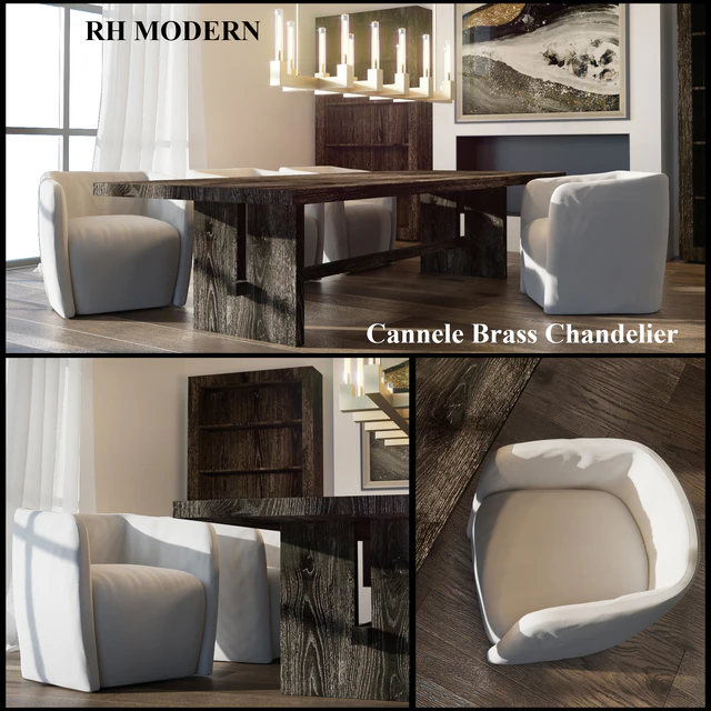 Cannele Brass Chandelier RH MODERN — Descargar