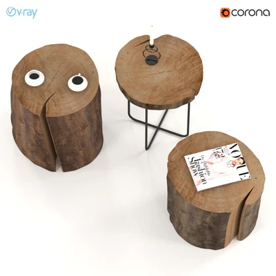 Журнальные столики из пней и слэба. — Вид 2
