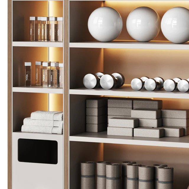 A wall with a rack for gym equipment 2 — Descargar