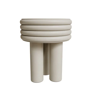 Giobagnara Scala beige low round coffee table — Ver 5
