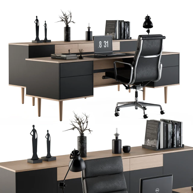 Office Furniture - Manager Set 10 — Descargar