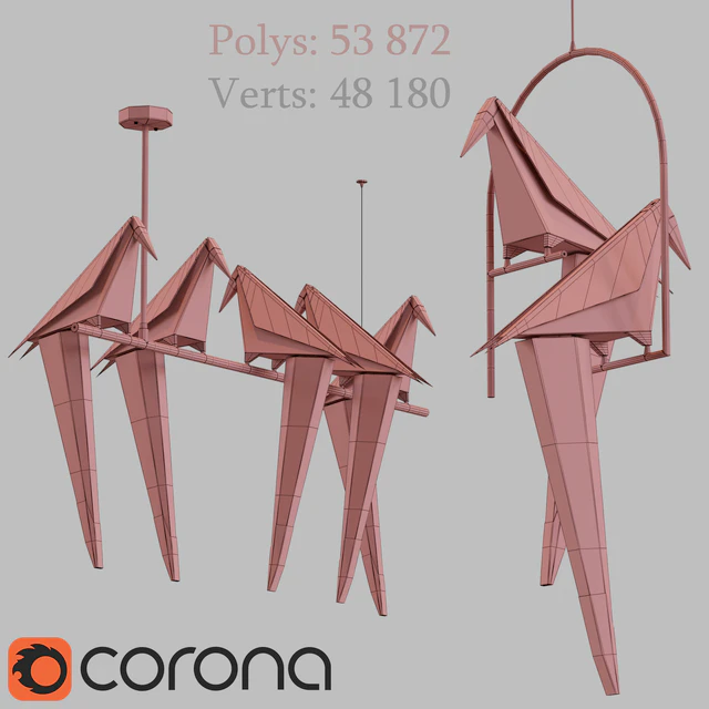 Perch light chandelier 5 and 2 heads — Descargar