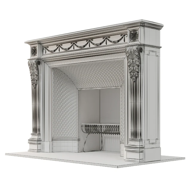 Marble french fireplace mantel — Descargar
