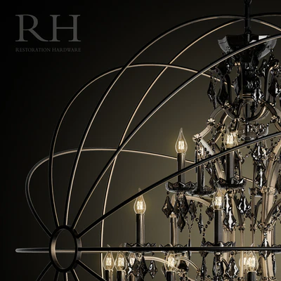 Foucault's orb smoke crystal chandelier 60 " — Ver 1