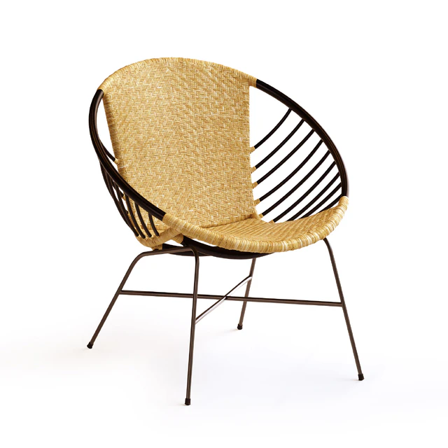 Rattan and metal ball chair, NIHOVE — Descargar