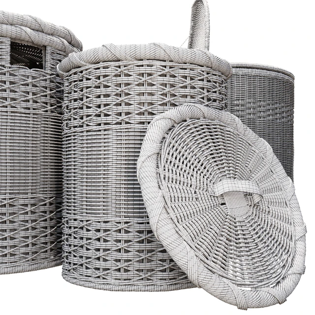 Wicker basket for clothes — Descargar