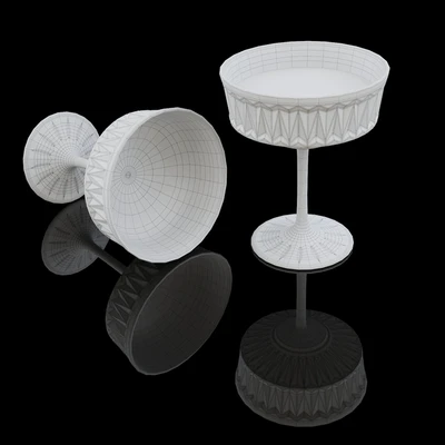 Corrugated glass goblet with wine — Ver 5