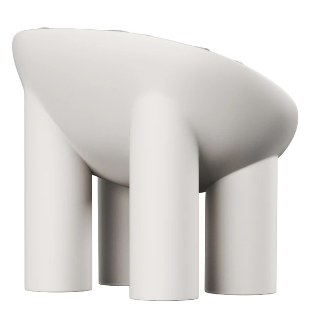 Roly Poly Polyethylene Armchair in Concrete with Cushions by Faye Toogood — Скачать