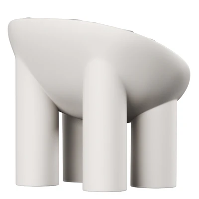 Roly Poly Polyethylene Armchair in Concrete with Cushions by Faye Toogood — Вид 6