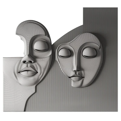 3d wall panel of the Face — Ver 4