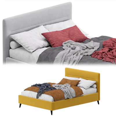 Bed Pyle 140 Velvet Yellow By Divan.ru/ Кровать Пайл 140 Velvet Yellow — Вид 3