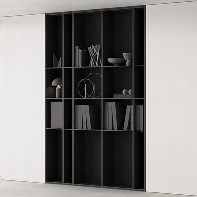 202 bookcase and rack 05 wooden with decor 01 — Вид 5
