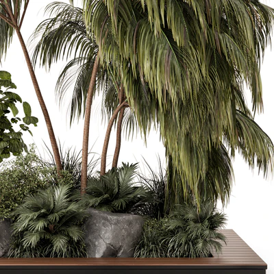 Outdoor Garden set bush and Tree - Garden Set 649 — Ver 6