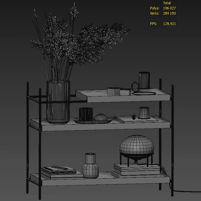 Woud Shelves with Decorative Filling — Ver 4