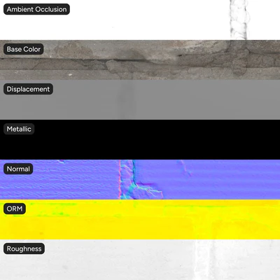 shoddy running concrete block wall texture — View 7