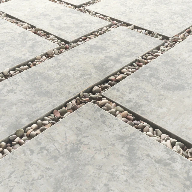 Tile square pebble low 2 n1 / Pebble slabs — Descargar