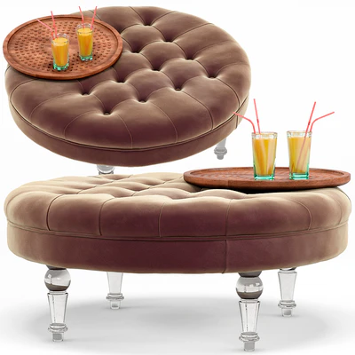 Elisa Modern Classic Round Ottoman — Ver 1