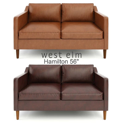 West Elm , Hamilton Leather Sofa 56" — Вид 3