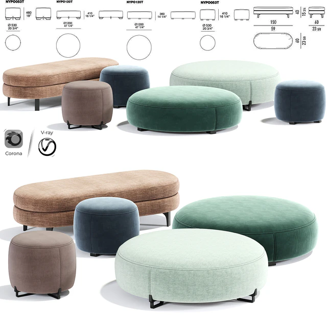 Poliform New York Pouf Round — Descargar