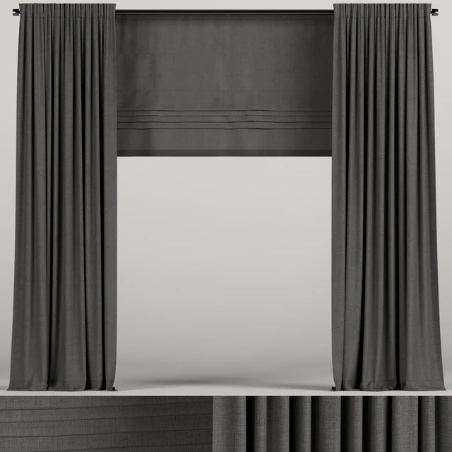 Dark curtains with roman blinds. — Descargar