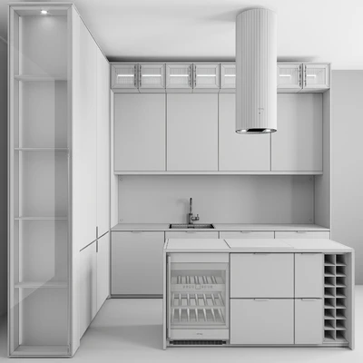 Kitchen No. 100 "Dark Wood and Beige" — Ver 5