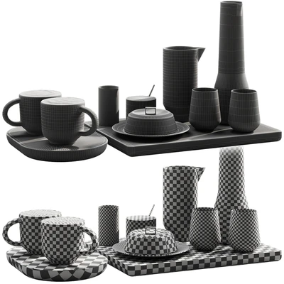 129 eat and drinks decor set 03 coffee and water kit 03 — Ver 6