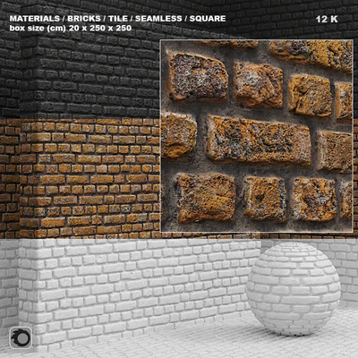 Материал (бесшовный) - кирпич, плитка set 4 — Вид 1