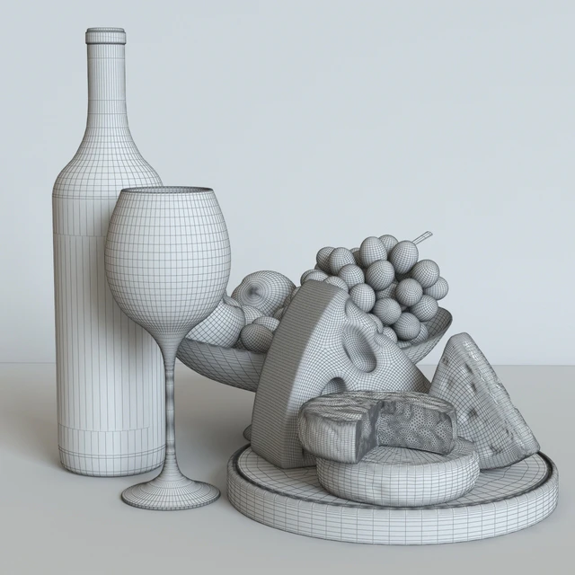 White wine and cheese set — Descargar