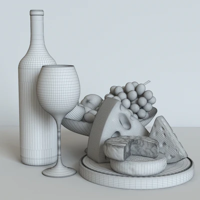 White wine and cheese set — Ver 3