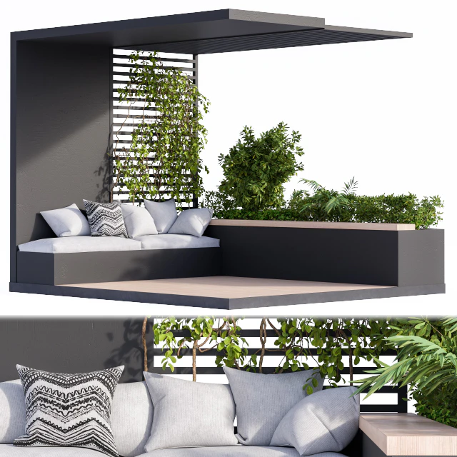 Roof Garden and Balcony Furniture Black Set — Скачать