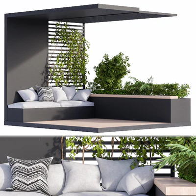 Roof Garden and Balcony Furniture Black Set — Вид 1