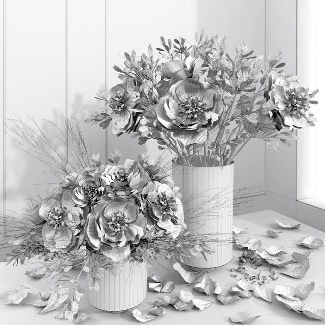 Red Pink Peony Flower Vase — Descargar