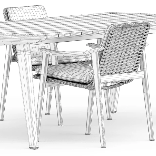 Fynn Outdoor chair and Fynn Dining Outdoor table by Minotti — Скачать