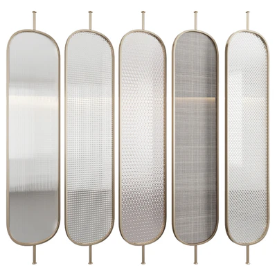 Decorative partition with embossed glass — Ver 3
