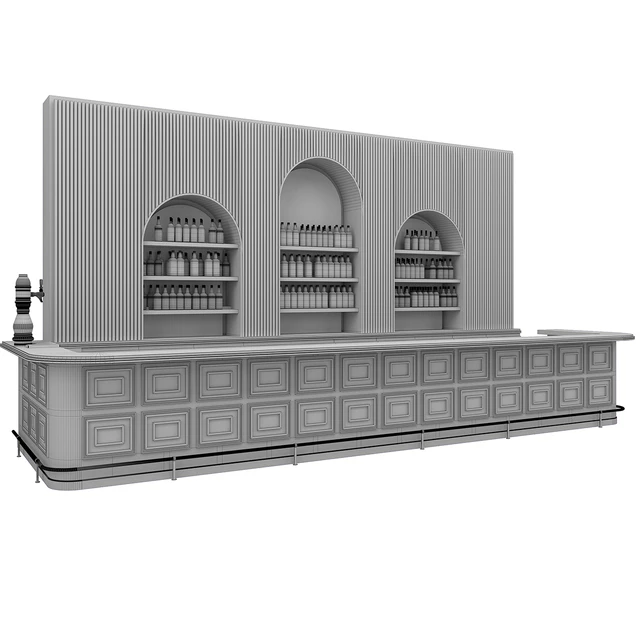 Restaurant Bar set 06 LOFT Gold & Dark Blue — Скачать