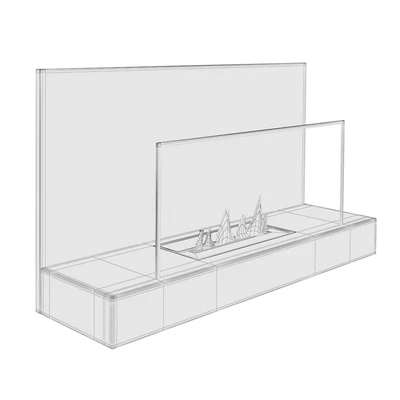 Animated fireplace Clement Nero / Bianco — Ver 4
