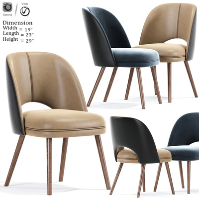 Mid Century Modern Barrel Backed Dining Chair — Ver 1